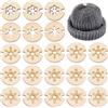 BENECREAT 50 pz 5 Stili Fiocchi di Neve Bottoni Pompon in Legno, 20x3mm, Strumento di Fissaggio per Cappelli Lavorati A Maglia, Bottoni Fatti A Mano per Il Fissaggio della Sfera