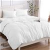 Cotopuro Copripiumino Matrimoniale 100% Cotone 250x200 (2 Federe 50x80), Set Copripiumino in Premium Cotone 150GSM OEKO-TEX, Morbida, Traspirante, Ipoallergenica - Bianco