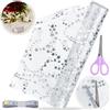 HGRGHH Runner Argento Glitter Natale, 28 cm x 3.5m Runner Natalizio Elegante Argento con Forbici, Trasparenti Glitter Runner da Tavolo Natale Organza, per Matrimoni Regalo fai da te Decorazione Festiva Festa