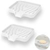 YoHyien 2 Pezzi Porta Saponetta in Silicone, Porta Sapone, Portasaponetta Con Scolo, Porta Saponette Solida, Portasapone da Lavandino per Bagno, Cucina e Doccia (Bianco)