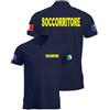 WIXSOO Polo Soccorritore Manica Corta con Dettagli Bandiera Italia e Stella della Vita da Uomo (IT, Testo, M, Regular, Regular, Blu Navy)