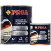 PROA SMALTO POLIURETANO DUE COMPONENTI LUCIDO. Alluminio RAL 9006. 750ML+100ML Ottima adesione per dipingere su ferro, piastrelle, fibra, vetro.