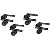Alpertec Set di 4 raccordi per porte in acciaio inox nero per 3 ante con fori colorati e 1 porta del bagno, cliprosette Ø 52 mm, maniglia della porta, maniglia della porta