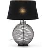 AlexandreHouse LAMPARA SOBREMESA 30X30X41 CRISTAL/METAL NEGRO/SIN PANTALLA