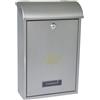 Amig - Cassettina Postale da Esterno in Acciaio Inossidabile Mod. 2 | Installazione Facile con Viti Incluse | Porta con Serratura | Alta Resistenza | Fessura Superiore | 400 x 250 x 100 mm | Argento