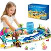 HOGOKIDS Ocean Roller Coaster Building Set - Acquario Blocchi da Costruzione 675 PZ con Nave Pirata e Delfino Ferroviario, Montagne Russe Regalo per Bambini 6-12 Anni Ragazze Ragazzi