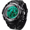 BANGLIN - Orologio da polso digitale per immersioni sportive, 100 m, impermeabile, con luce elettroluminescente e funzione di suoneria oraria