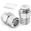 TAILONZ PNEUMATIC Bianco Raccordi diritti maschio 8mm OD x 1/4 BSP push-in PC8-02 (confezione da 2)