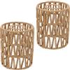 Roseyan 2 Pezzi Paralume in Rattan Naturale - Lampada Boho a Sospensione e da Terra - Paralume per Lampada a Sospensione - Lampada a Cestello Sospesa,Lanterna,Lampada da Soffitto - Schermo di Ricambio Ø 12cm