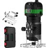 JiGiU Fresatrice Verticale 6,35 mm(1/4 di pollice)28000 G/min,Corpo Isolante Rifilatrice Elettrica 800W Scanalatura Facile Professionale Utensili Legno-Regolazione della Velocità