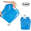 Amison | 2 contenitori pieghevoli per acqua, da 5 l e 10 l | Tanica dell'acqua trasportabile, per campeggio, escursionismo, picnic, viaggi e grigliate