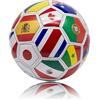 Generic Pallone da calcio con bandiere del mondo, misura 1, materiale PVC