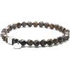 Nato Cuff - Bracciale Perline Bronzite Sfaccettata Pietre semipreziose - Gioielli Uomo o Donna Acciaio Inossidabile fatti a mano in Francia (Large 19cm) (Small 15cm)