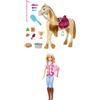 Barbie Bundle, Misteri Il Grande Inseguimento del Cavallo Danza e Mostra Cavallo (HXJ42) + Barbie Misteri Il Grande Inseguimento del Cavallo Bambola (HXJ38), 2 giocattoli per bambini + 3 anni