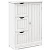 LIFEZEAL Mobile Bagno con 3 Cassetti e Anta, Mobiletto Bagno Salvaspazio con Ripiano Regolabile in Altezza, Cassettiera in Legno, 60 x 30 x 81cm, Armadio Multiuso per Cucina e Soggiorno (bianco)