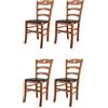 t m c s Tommychairs - Set 4 sedie modello Cuore per cucina bar e sala da pranzo, robusta struttura in Legno di faggio color ciliegio e seduta rivestita in pelle artificiale colore moka
