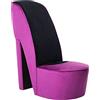 vidaXL Poltrona a Forma di Scarpa con Tacco Design Audace Moderna Comoda Imbottita Morbida Sedia Imbottita Arredo Casa in Velluto Viola