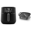 Versuni Philips Airfryer Serie 5000 XXL 7.2L, 16-in-1, WiFi, 90% meno grassi e Kit grill XXL Philips Airfryer, piastra antiaderente