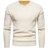 Generisch Uomo Offerta Cappotto Uomo Moda Inverno Casual Lana Maglia Girocollo Monocolore Maglione Giacca Top, beige., XL