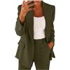 Generico Tailleur Donna da Cerimonia Taglie Forti Elegante Tailleur Pantalone da Donna Leggeri e Lavoro Suit con Risvolto Giacche da Abito Blazer Eleganti con Completo Pantalone/Gonna