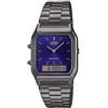 Casio Orologio Quarzo Unisex, misura cassa 30.00mm con quadrante Blu Analogico e Digitale e cinturino Argento in Cinturino in metallo AQ-230EGG-2AEF