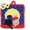 Crochet by Patty Presina ad uncinetto rossa e blu con gatti innamorati in cotone 12.5x15 cm (56PRS) - Made in Italy