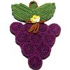 Crochet by Patty Presina ad uncinetto viola a forma di grappolo d'uva 12.5x17.5 cm (29PRS) - Made in Italy