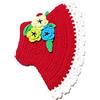 Crochet by Patty Presina ad uncinetto rossa con fiori a forma di cappellino 12.5x18 cm (38PRS) - Made in Italy