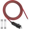 Spina Accendisigari Maschio 12V-24V Con Fusibile 15A – Cavo 1 Metro 14AWG – Per Inverter E Compressori - copertina