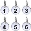Aspire 1-20 Portachiavi Numerati in ABS, Portachiavi con Targhette Identificative, argento da 1 a 20