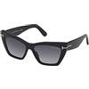 Tom Ford Occhiali da Sole WYATT FT 0871 SHINY BLACK/GREY SHADED 56/15/140 donna