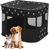 ALLSOPETS Recinto per Cani da Interno Pieghevole, Anche per Esterno, Box Traspirante Portatile per Gatti Conigli Cuccioli con Borsa da Trasporto, per Viaggi e Campeggio (Zampa Nera, XXL)