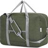 Narwey Bagaglio a Mano Borsone da Viaggio Grande Borsa da Cabina Pieghevole Borsa da Viaggio Borsa Sportiva per Weekend 40L(Verde militare)