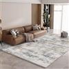 Vamcheer Tappeto Salotto Moderno Astratto, 200×300 cm Tappeto a Pelo Corto Super Morbido, Spugna Addensata, Antiscivolo, Ideale per Soggiorno e Camera da Letto, Blu Grigio