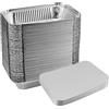 KOHAND Confezione da 60 vassoi in alluminio da 1000 ml con coperchio, 22,9 x 16,9 x 5 cm, grandi contenitori per friggitrice ad aria, con coperchio, per cuocere al forno, arrostire, congelare,