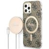 Guess Bundle GUBPP12MH4EACSW - Custodia e caricatore per iPhone 12/12 Pro, colore: Marrone