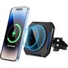 Sewowibo Caricatore Wireless Auto,Sewowibo Ricarica Wireless Auto, Mag safe Auto i Phone16/15/14/13 Pro/Pro Max/Series, Caricatore Wireless per i phone Auto, Nero