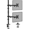 WORLDLIFT Supporto per Doppio Monitor Verticale per Schermo LED LCD da 17-32 Pollici Supporto VESA 75/100 mm Lunghezza dell'asta 80 cm Regolabile in altezza Capacità di peso 8KG