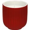 RITUALI DOMESTICI - Candela Rossa M in ceramica, 9x9cm, profondità 9cm, collezione Sofficeluce