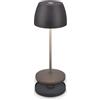 Briloner - Mini lampada da tavolo LED senza fili IP44 con stazione di ricarica, lampada ricaricabile senza fili, dimmerabile, lampada LED, 8x20,5 cm (DxH), antracite
