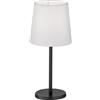 Fischer & Honsel Lampada da tavolo Rimini | nero sabbia opaco | paralume in tessuto bianco Chintz | Altezza: 30 cm, diametro: 14 cm | con interruttore a filo | 1 x E14 max. 25 W senza lampadina