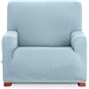 ECOMMERC3 | Copridivano universale e versatile a 1 posto, colore blu celeste, facile da posizionare per schienale, seduta e braccia