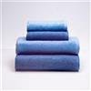 Sancarlos - Ocean, set di 2 asciugamani da lavabo + 2 asciugamani da bagno combinati, colore blu scuro e azzurro, dimensioni 50 x 100 cm, 100 x 150 cm