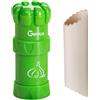 Genius Garlic Pressa per aglio G5, set da 2 pezzi, verde di alta qualità, lavabile in lavastoviglie, ideale per tagliare l'aglio