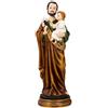 DRW Figura San Jose con bambino in Bracci in Resina Dipinto a Mano 10x10x30 cm