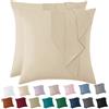 Vielit Premiun Soft Federe 80 x 80 cm, set da 2 pezzi, federe 80 x 80 cm, con chiusura lampo, certificazione ecologica, colore beige per chi soffre di allergie