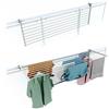 foxydry Stendino da Balcone Ribaltabile, Stendibiancheria da Ringhiera Esterno Resistente in Acciaio inox e alluminio Duo, per terrazzi, balconi e ringhiere - Lunghezza 162 cm (Bianco, 162 cm)