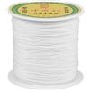PH PandaHall PandaHall - Cordoncino di nylon intrecciato cinese, setoso, da 0,5 mm, per nodi cinesi, Shamballa, macramè, perline per braccialetti dell'amicizia Kumihimo, macramè, 137 metri, colore: bianco