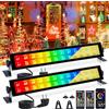 VAYALT 2 faretti LED RGB da 48 W RGB da parete con controllo APP Bluetooth e barra LED dimmerabile, IP66, impermeabili, per DJ discoteca, giardino, Halloween (bianco caldo + luce fredda)