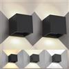 wisdom line 2 Pezzi Applique da Parete Esterno/Interno Regolabile 3 colori LED Cubo IP65 Impermeabile Lampada da Esterno Parete Applique Esterni Muro Quadrata Angolo del Fascio Regolabile Moderne Nero 12W